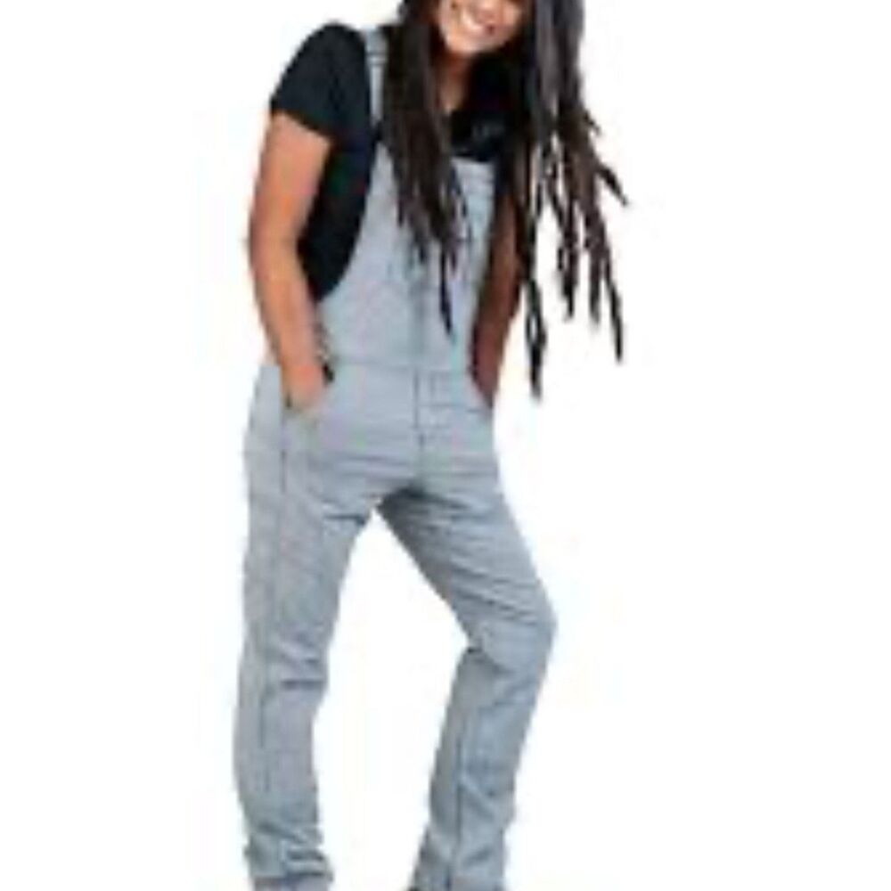 Dovetail Workwear Heavy Duty Stretchy Freshley Overalls Indigo Stripe Denim 10